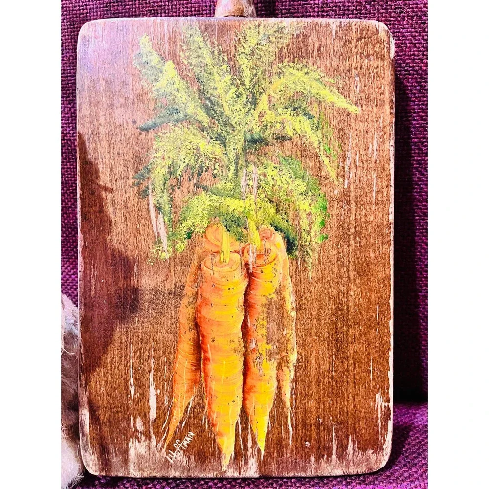Vintage Carrot cutting board with bunny